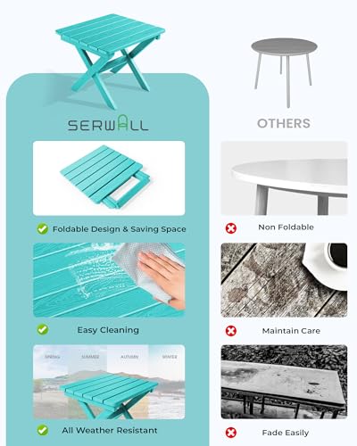 Small Folding Outdoor Side Table Set of 2 (2 Count)