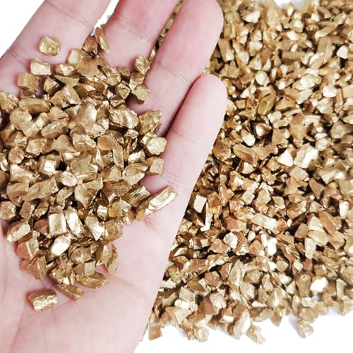 0.81 LB Golden Nuggets Crushed Glass for Resin Art