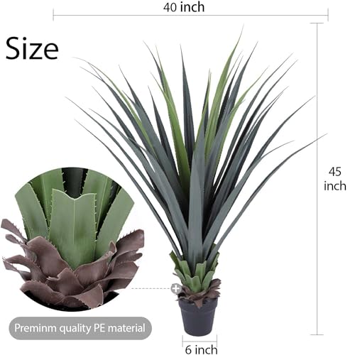 44inch Artificial Agave Plant Potted Plants Fake Agave Plant for Home Office Garden Indoor Outdoor Decoration