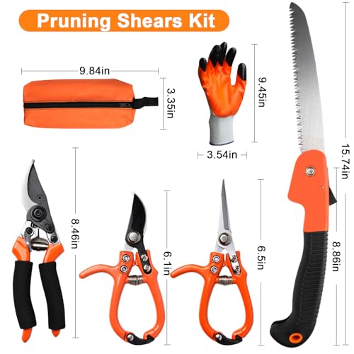 6Pcs Pruning Shears Set with Bypass Pruning Shears (6 Count)