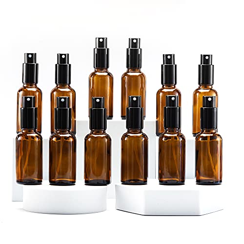 Amber Glass Spray Bottles 1oz (12 Count)