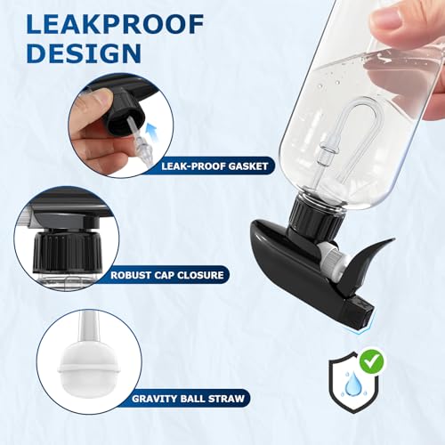 300mL (10oz) 360° Spray Bottles, 2-Pack — Adjustable Nozzle, Leak-Resistant spray bottles for Cleaning, Plants, Hair & Pet Use + Foldable Funnel (2 Count)