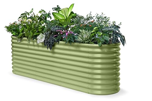 8x2x2.5 ft Galvanized Raised Garden Bed (Green / 8x2x2.5ft)