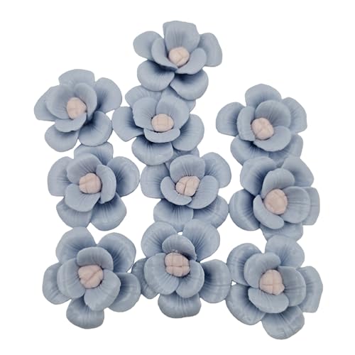 10 PCS 3D Flower Ceramics Mosaic Tiles (3D Flower - Blue)