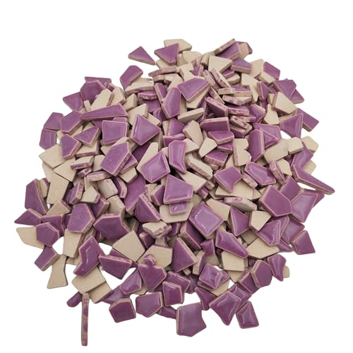 1.1LB Irregular Ceramics Mosaic Tiles (Purple)