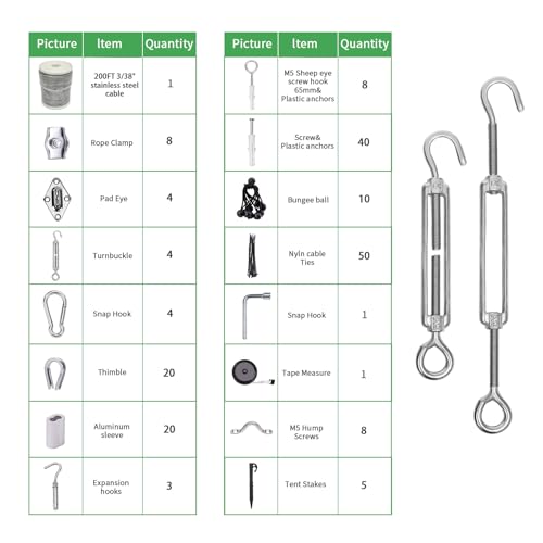 3 38" Wire Cable Rope Kit (200 Foot)