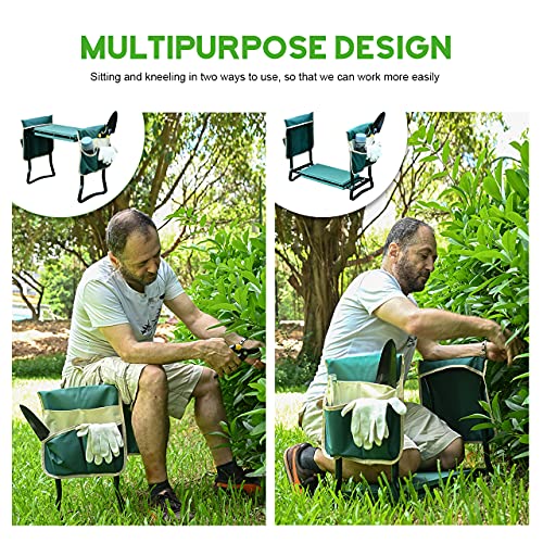 Upgraded Garden Kneeler and Seat with Thicken & Widen Soft Kneeling Pad