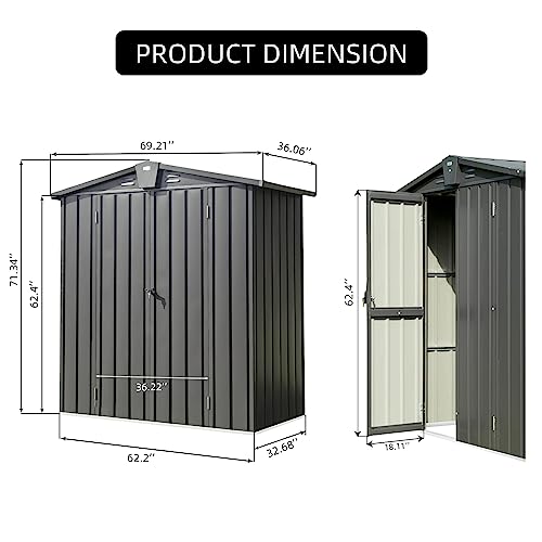 Domi Outdoor Storage Shed 5.7' x 3’