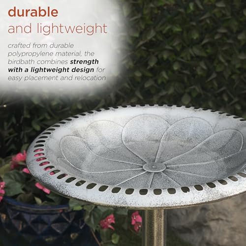 TEC116GR Outdoor Pedestal Birdbath w