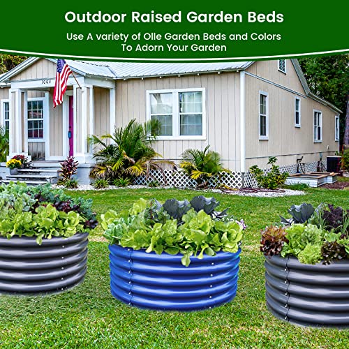 17" Tall 42" Round Galvanized Raised Garden Bed Kit