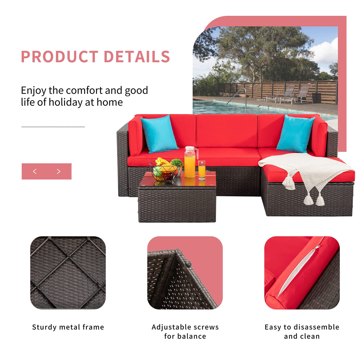 5 Pieces Patio Furniture Sets Outdoor All