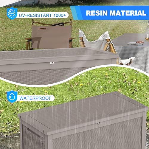 320 Gallon Outdoor Storage Box Waterproof (Coffee / 320 GAL)