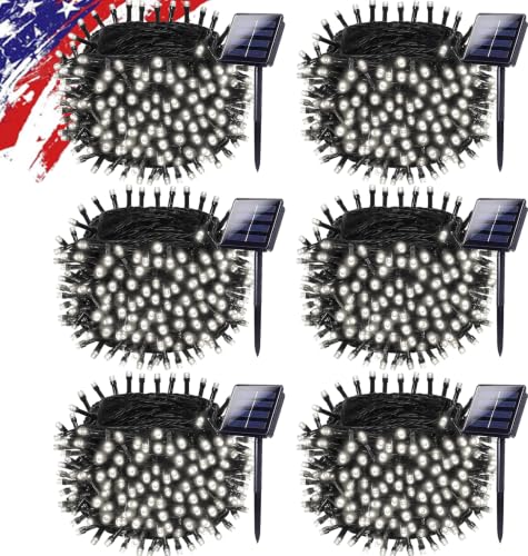 6pack 600LED Solar String Lights Outdoor Waterproof Cool White (Cool White / 6PK-600LED)