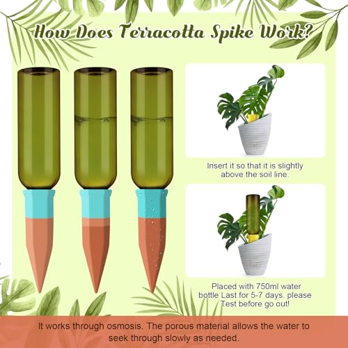 12 Sets Terracotta Watering Spikes (12 Count)