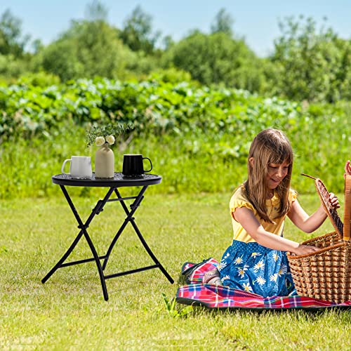 Folding Small Outdoor Side Table (2 Count)