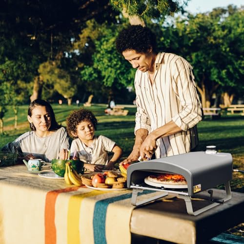 Portable Propane Pizza Oven with Manual Rotating Stone