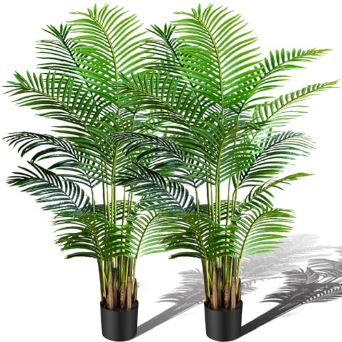 6ft 2 Pack Artificial Areca Palm Plant in Pot (2 Count)
