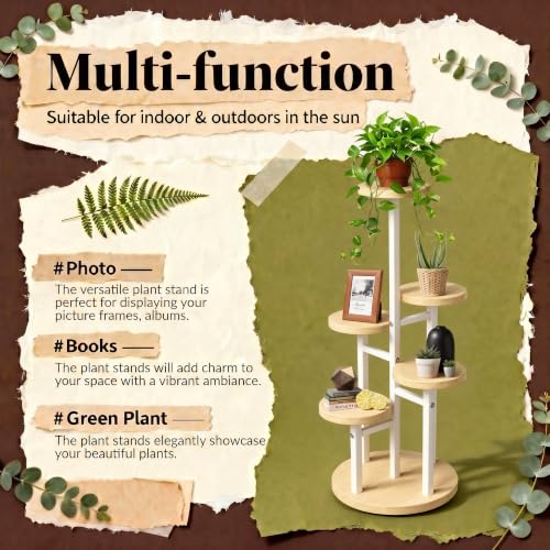 5 Tier Plant Stand Indoor (5 Tier-White)