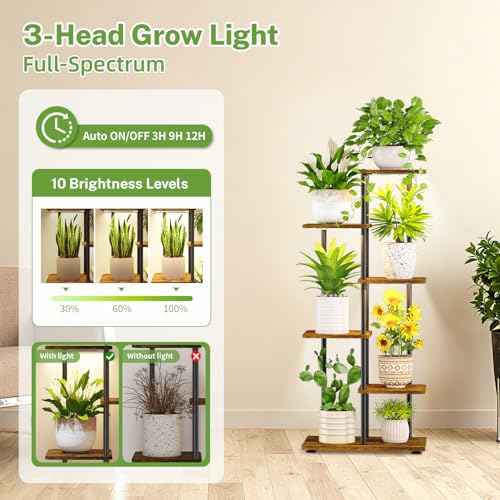 Plant Stand Indoor with Grow Lights