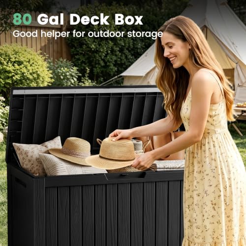 80 Gallon Outdoor Storage Box (Black / 80 Gallon)