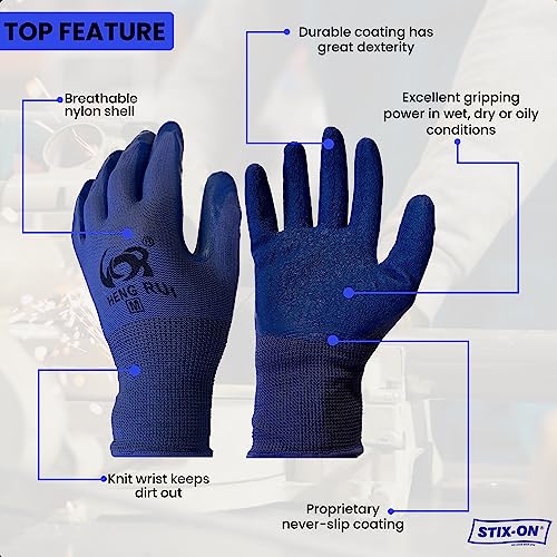 20 Pairs Blue Large Work Gloves (Large (Pack of 20 Pairs) / Blue)