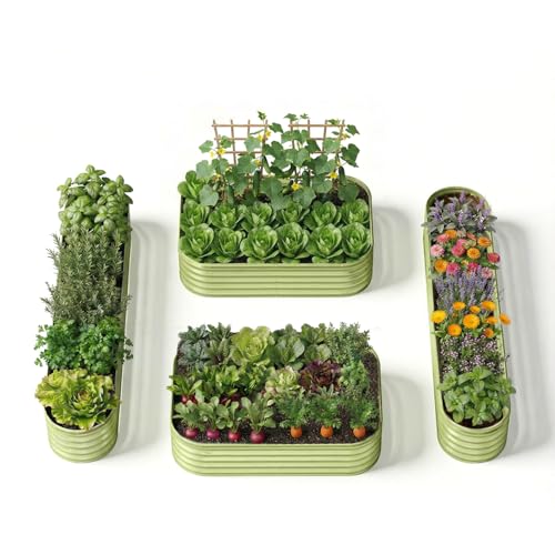 4 Pack 18" Tall Galvanized Raised Garden Beds (4 Count)