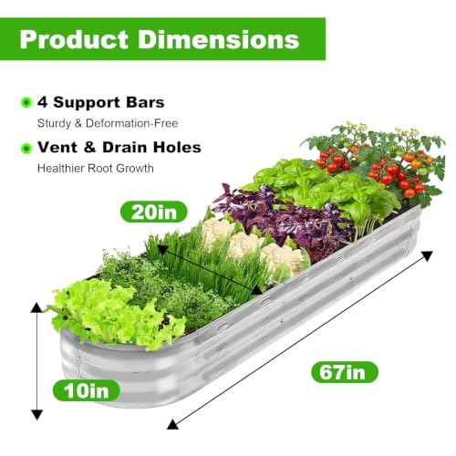 67 Inch Raised Garden Bed (Color A- Silver)