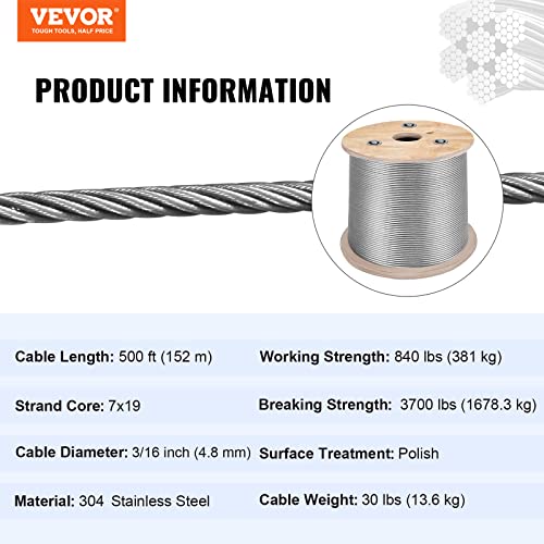 3 16 Stainless Steel Cable 500FT