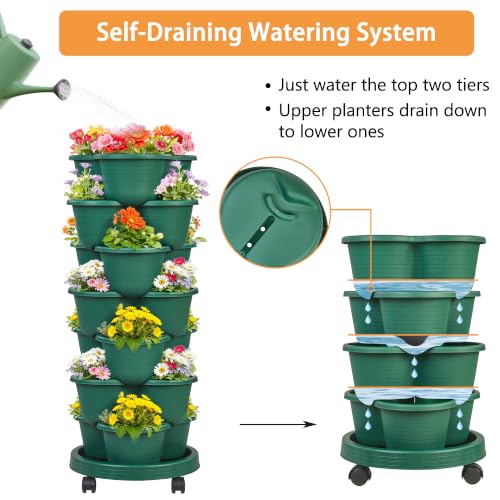 7 Tier Vertical Garden Planter (Dark Green / 7 Tier)