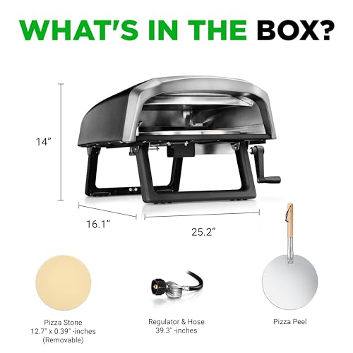Outdoor Pizza Oven with 360° Rotating Pizza Stone