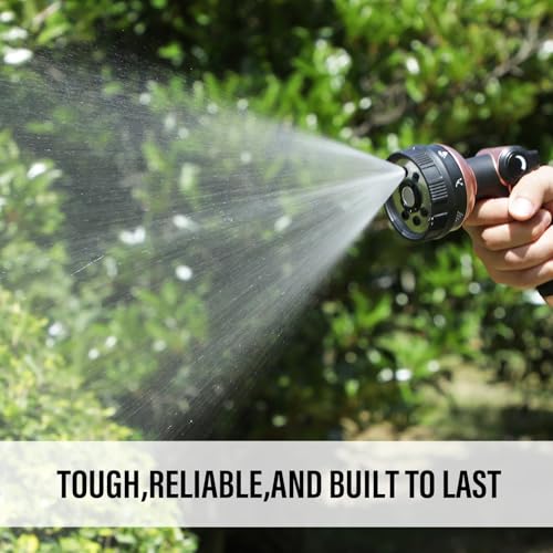 Heavy Duty Metal Garden Hose Sprayer with 8 Patterns &Thumb Control