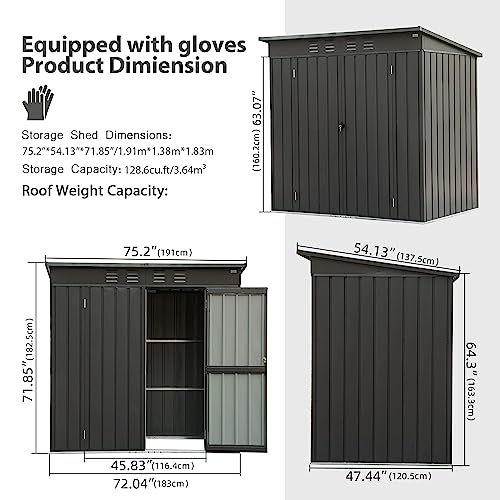 Domi Outdoor Storage Shed 6' x 4.5’