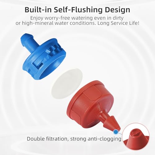 60PCS 0.5 GPH Pressure Compensating Drip Irrigation Spot Watering Drippers (60 Count)