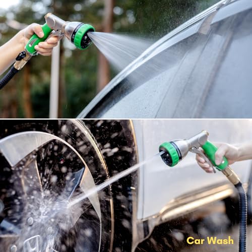 100% Metal Garden Hose Nozzle Sprayer with Ergonomic Handle