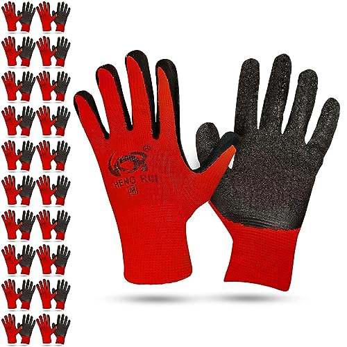 20 Pairs Red Large Work Gloves (20 Count)