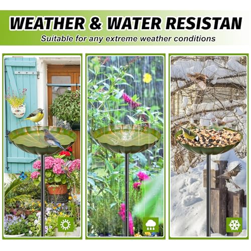 2PCS Metal Flower Bird Bath for Outside