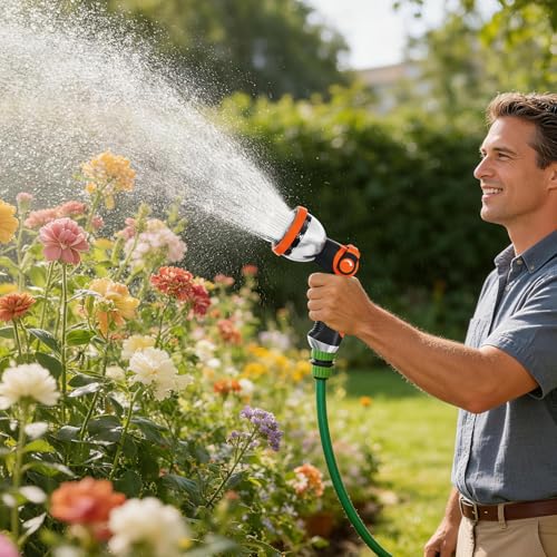 Garden Hose Nozzle Sprayer (BlueOrange)
