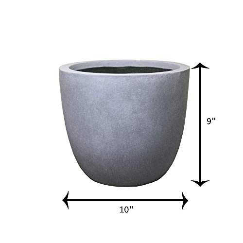 Blue Gray Concrete Planter 10" Dia All (Slate Gray / 10"d)