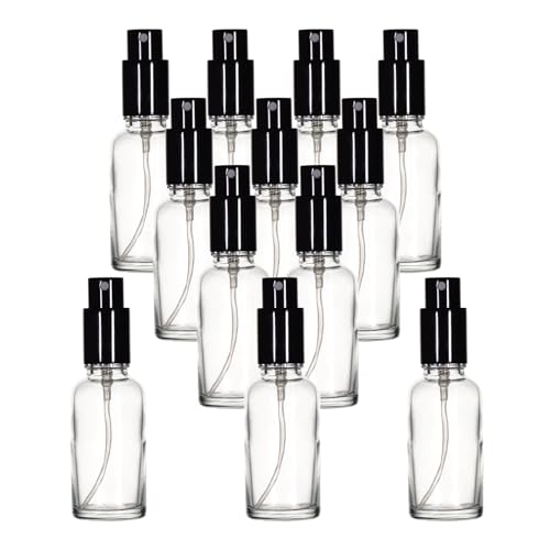 Clear Glass Spray Bottles 1oz (12 Count)