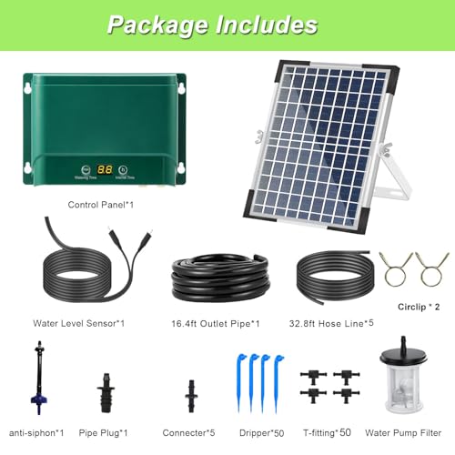 10W Solar Automatic Drip Irrigation Kit Auto Watering System Solar Powered Auto