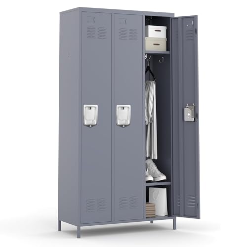 3 Doors Steel Locker Cabinet (3 Door-Upgraded / Grey)