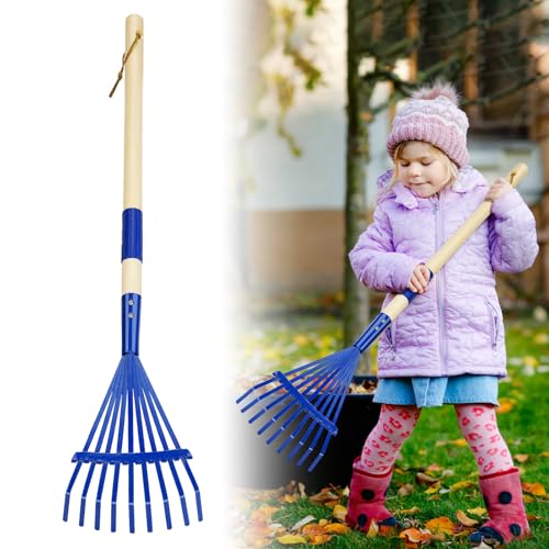 33" Kids Leaf Rake with Gloves