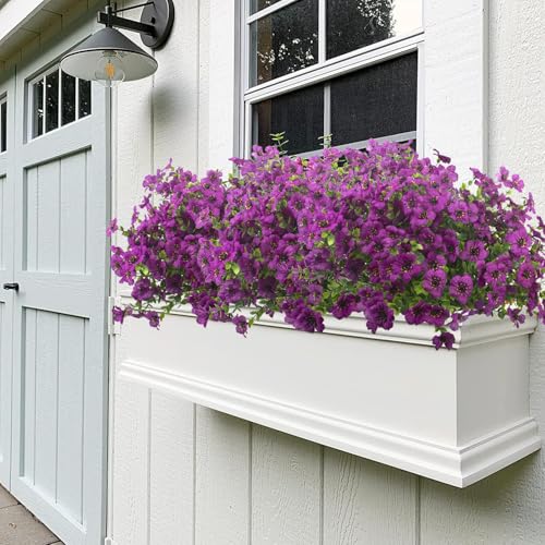 Artificial Fake Flowers for Outdoor Spring Decoration (16 Count)