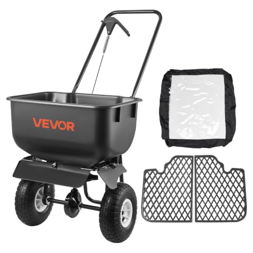 Push Lawn Spreader 80 lbs Capacity Walk (80LB / Black)