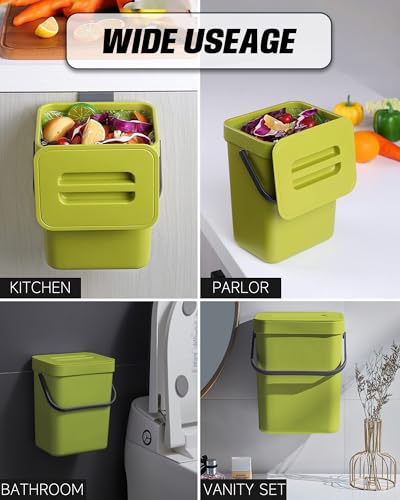 1.3 Gal Hanging Small Trash Can with Lid