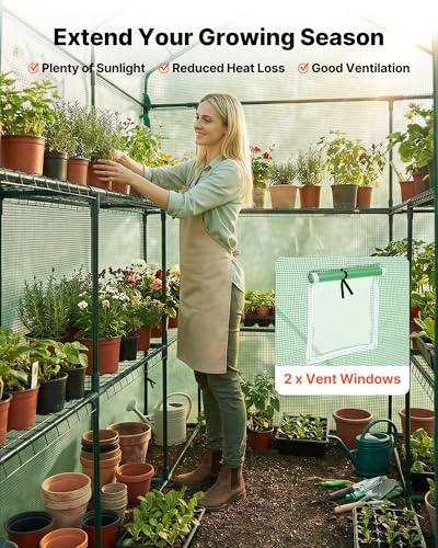 Walk in Greenhouse (Green / 4.5x6.8x6.4 ft)