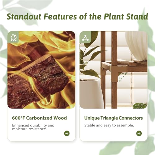 Plant Stand Indoor with Grow Lights for Indoor Plants 62.2'' Tall Plant Shelf 12 Tiers Sturdy Plant Rack for Plants Dispaly for Living Room Garden Patio Decor (12 Count)