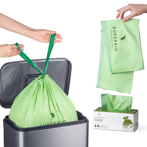 4 Gallon Compostable Drawstring Food Scrap Bags (40 Count)