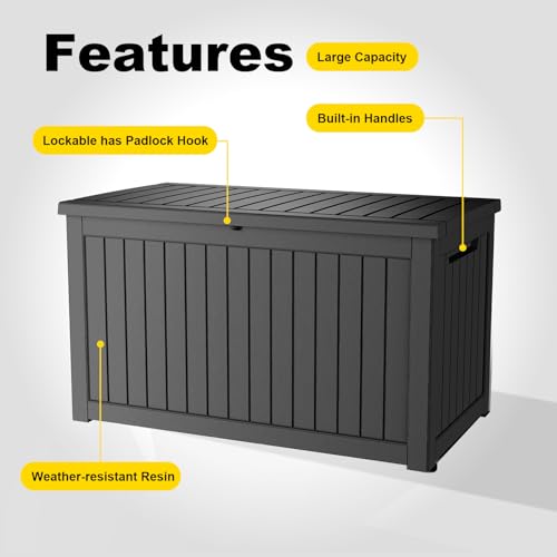 280 Gallon Resin Deck Box (Patterned Black / 280 Gallon)