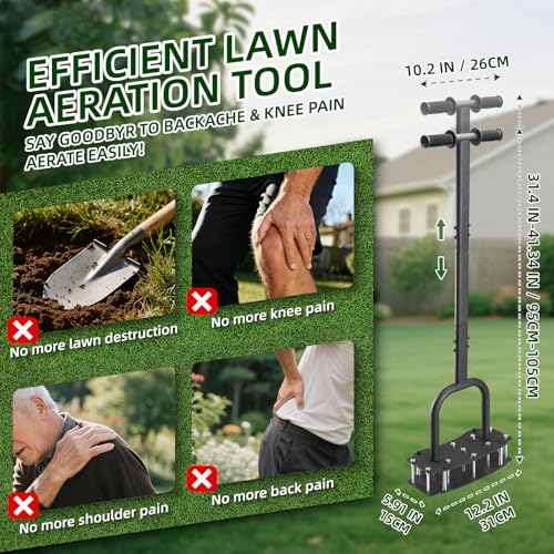 Lawn Aerator Tool for Compacted Soil